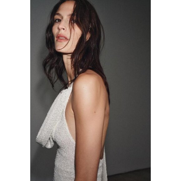 ZARA RUSTIC DRESS WITH SCARF - Picture 4 of 10